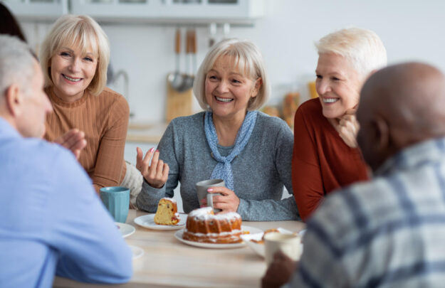 Healthy and active senior people drinking tea together Healthy and active senior people drinking tea together